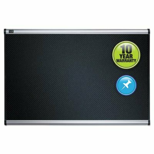 Quartet Mfg. Quartet, PRESTIGE EMBOSSED FOAM BULLETIN BOARD, 48 X 36, BLACK, ALUMINUM FRAME B344A